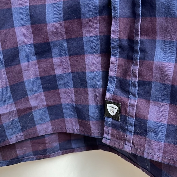 Strellson slim fit shirt - size 39 - 15.5 - medium checks plaid purple blue - Picture 5 of 7